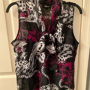 Iz Byer Women's Black and Pink Sleeveless Top, size M